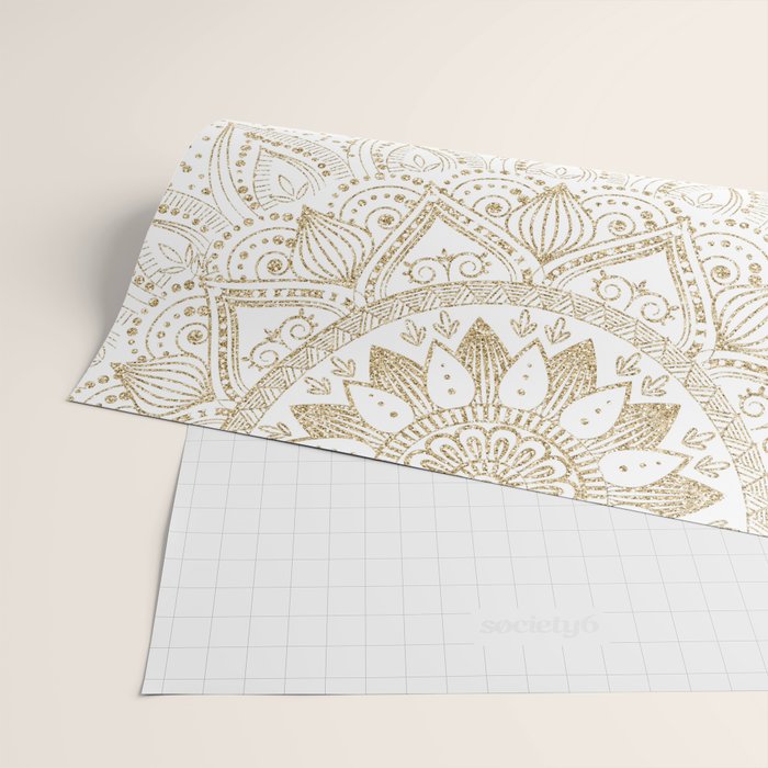 Elegant Gold Mandala Confetti Design Wrapping Paper Gallery Image 2