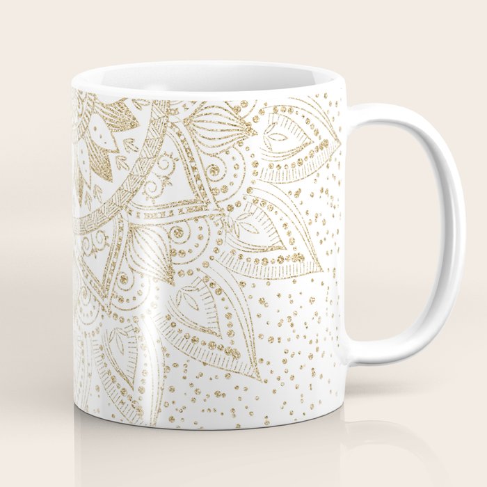 Elegant Gold Mandala Confetti Design Coffee Mug Gallery Image 1