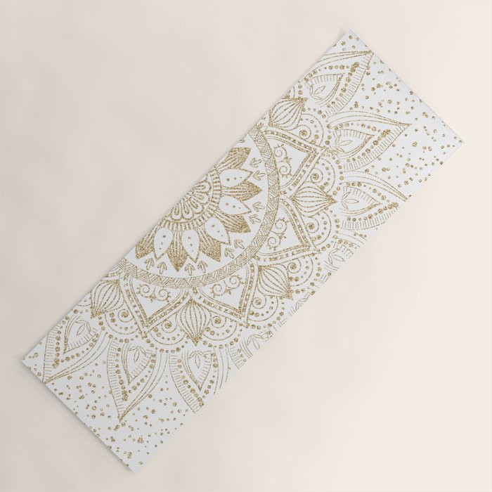 Elegant Gold Mandala Confetti Design Yoga Mat Gallery Image 1