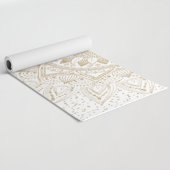 Elegant Gold Mandala Confetti Design Yoga Mat Gallery Image 2