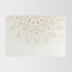 Elegant Gold Mandala Confetti Design Rug Gallery Image 2