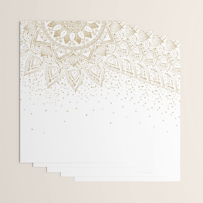 Elegant Gold Mandala Confetti Design Wrapping Paper Gallery Image 3