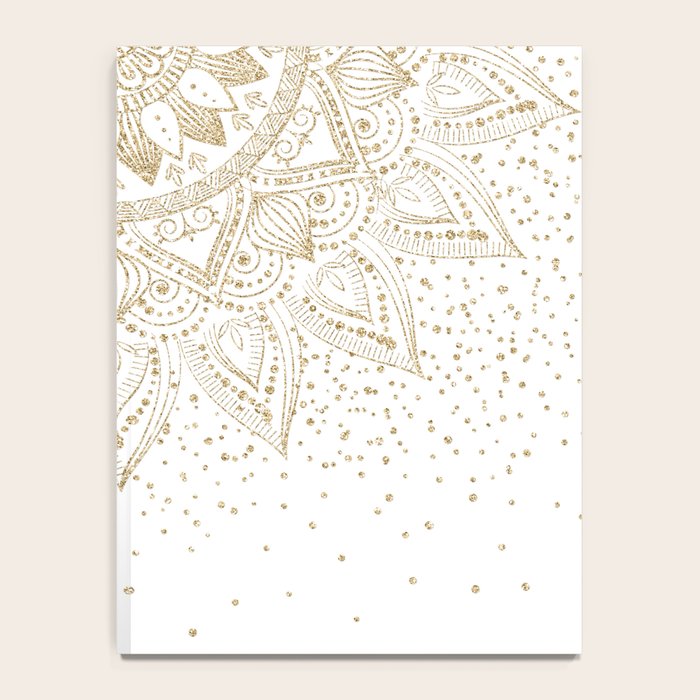Elegant Gold Mandala Confetti Design Notebook Gallery Image 4