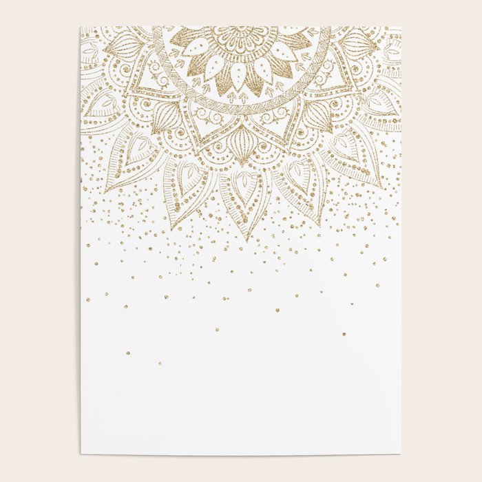 Elegant Gold Mandala Confetti Design Poster Gallery Image 4