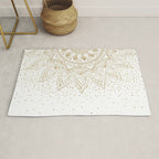 Elegant Gold Mandala Confetti Design Rug Gallery Image 1