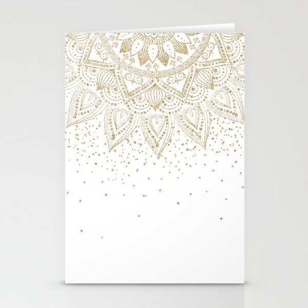 Elegant Gold Mandala Confetti Design Stationery Card Gallery Image 2