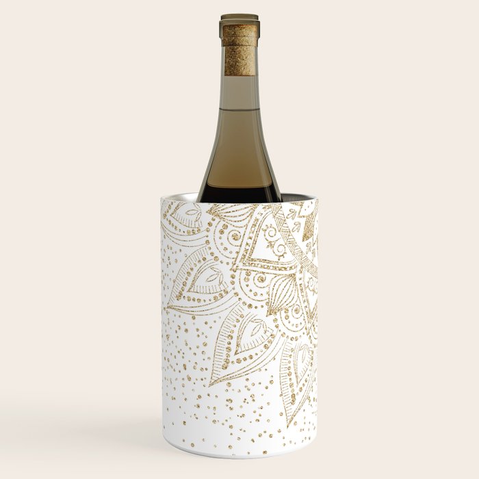Elegant Gold Mandala Confetti Design Wine Chiller Gallery Image 2