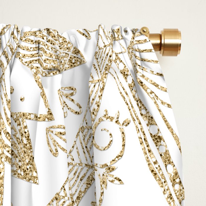 Elegant Gold Mandala Confetti Design Window Curtain Gallery Image 2