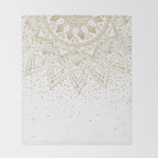 Elegant Gold Mandala Confetti Design Throw Blanket Gallery Image 2