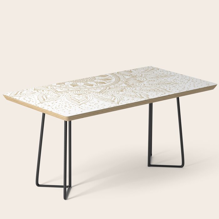 Elegant Gold Mandala Confetti Design Coffee Table Gallery Image 1
