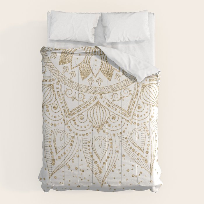 Elegant Gold Mandala Confetti Design Comforter Gallery Image 6