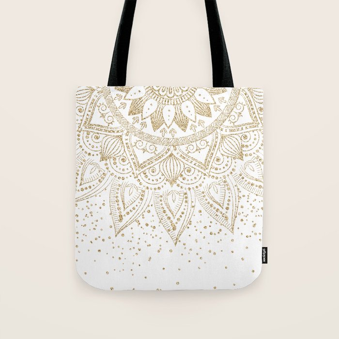 Elegant Gold Mandala Confetti Design Tote Bag Gallery Image 1