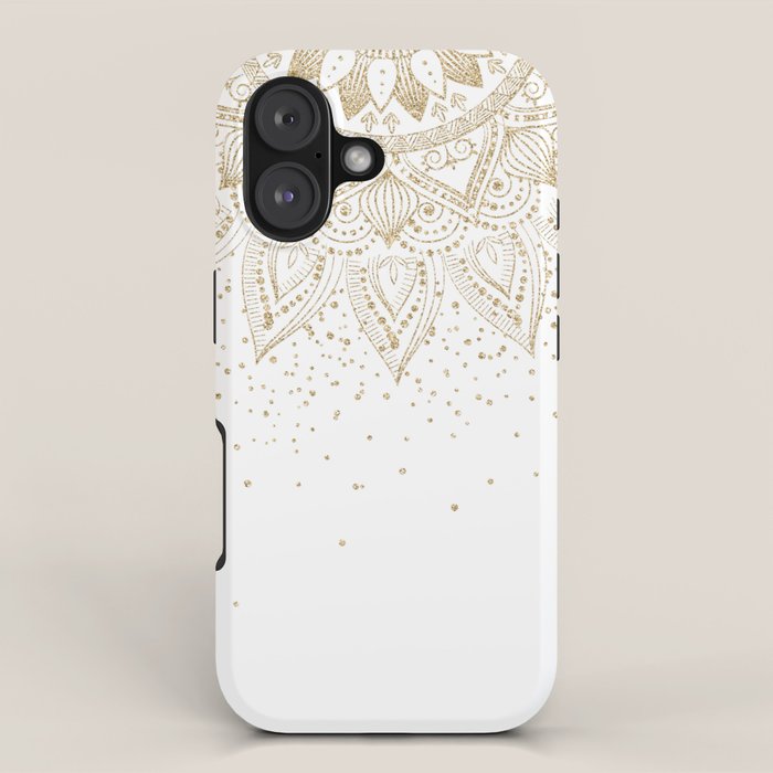Elegant Gold Mandala Confetti Design iPhone Case Gallery Image 1