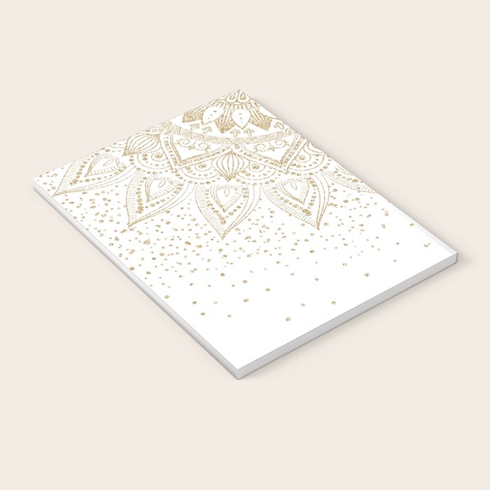 Elegant Gold Mandala Confetti Design Notebook Gallery Image 3