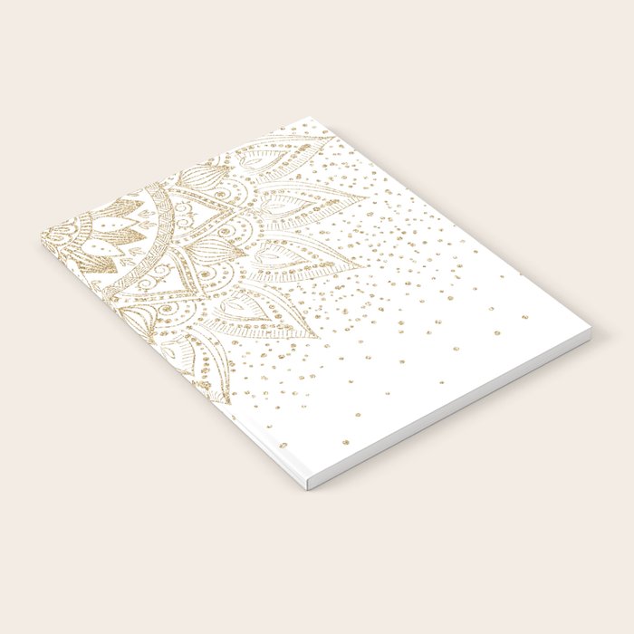 Elegant Gold Mandala Confetti Design Notebook Gallery Image 2