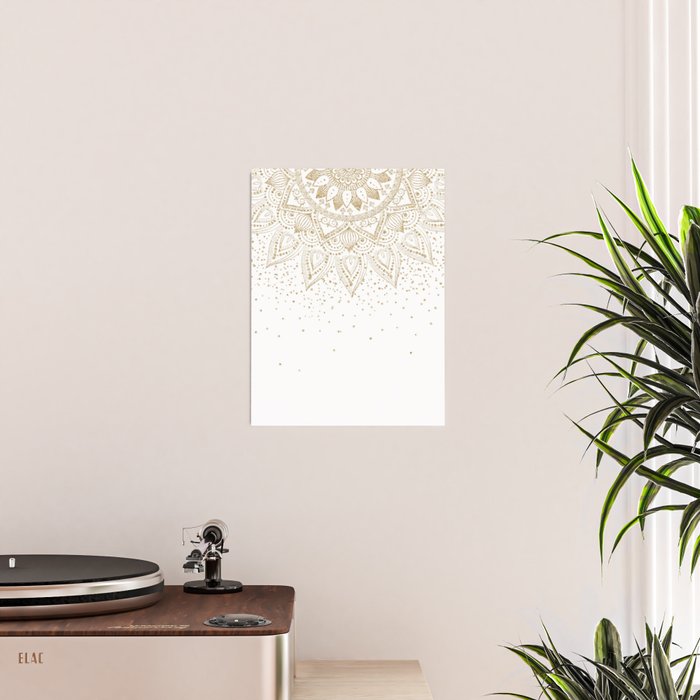Elegant Gold Mandala Confetti Design Poster Gallery Image 2