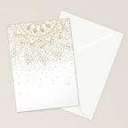 Elegant Gold Mandala Confetti Design Stationery Card Gallery Image 2