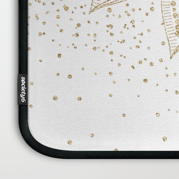 Elegant Gold Mandala Confetti Design Laptop Sleeve Gallery Image 3