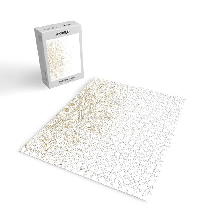 Elegant Gold Mandala Confetti Design Jigsaw Puzzle Gallery Image 2