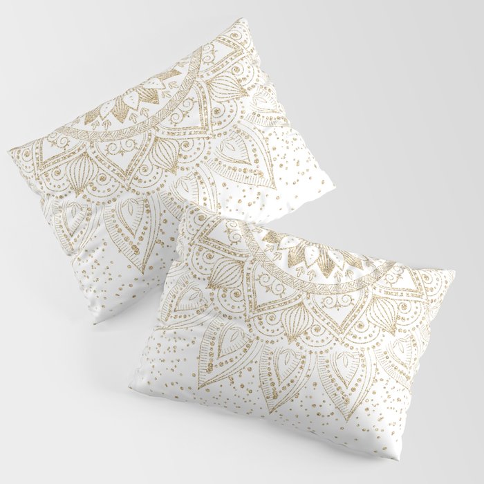 Elegant Gold Mandala Confetti Design Pillow Sham Gallery Image 3