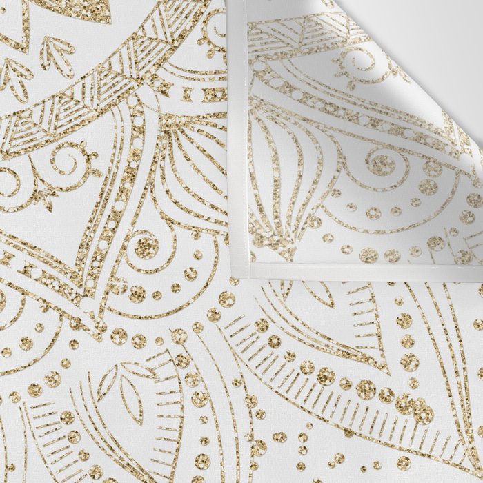 Elegant Gold Mandala Confetti Design Wall Tapestry Gallery Image 3