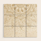 Elegant Gold Mandala Confetti Design Wood Wall Art Gallery Image 1