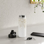 Elegant Gold Mandala Confetti Design Water Bottle Gallery Image 4