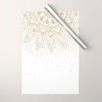 Elegant Gold Mandala Confetti Design Wrapping Paper Gallery Image 1