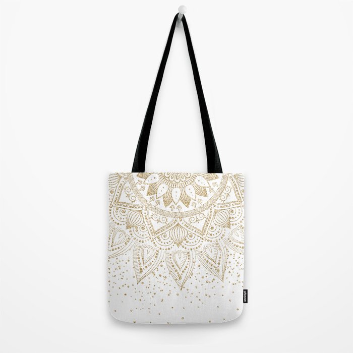 Elegant Gold Mandala Confetti Design Tote Bag Gallery Image 2