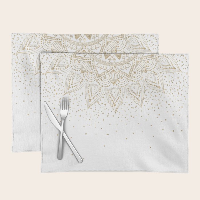 Elegant Gold Mandala Confetti Design Placemat Gallery Image 1