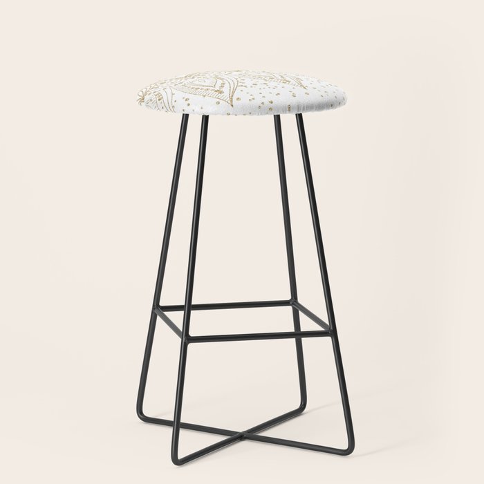Elegant Gold Mandala Confetti Design Stool Gallery Image 1