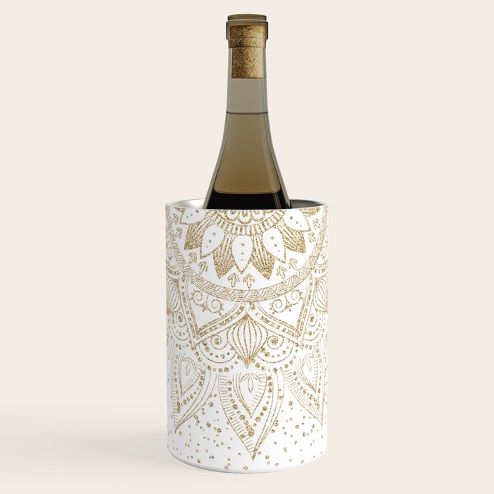 Elegant Gold Mandala Confetti Design Wine Chiller Gallery Image 1