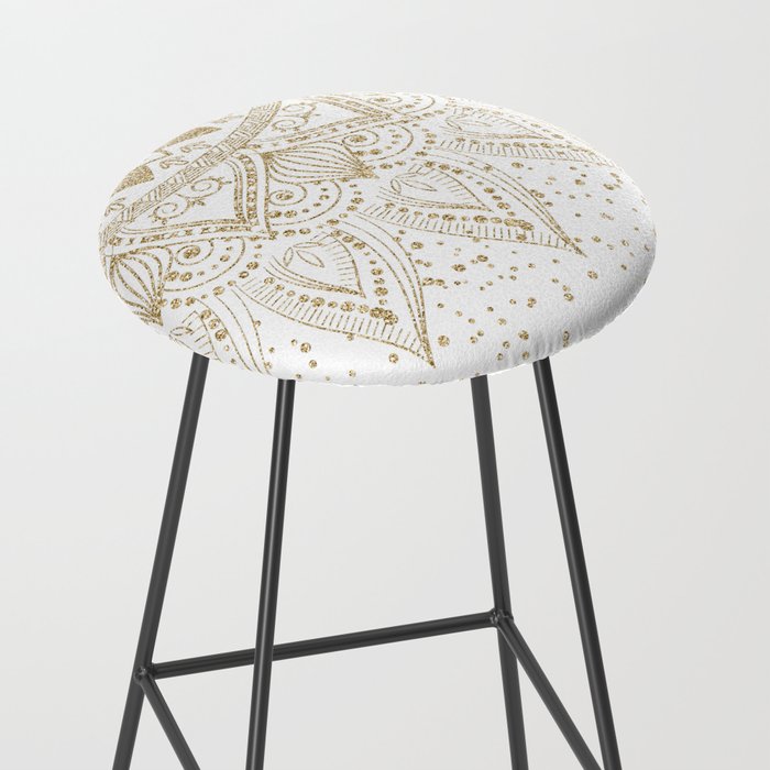 Elegant Gold Mandala Confetti Design Stool Gallery Image 2
