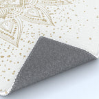 Elegant Gold Mandala Confetti Design Rug Gallery Image 4