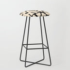 Mid-Century Flowers in Black & White Stool Gallery Image 1