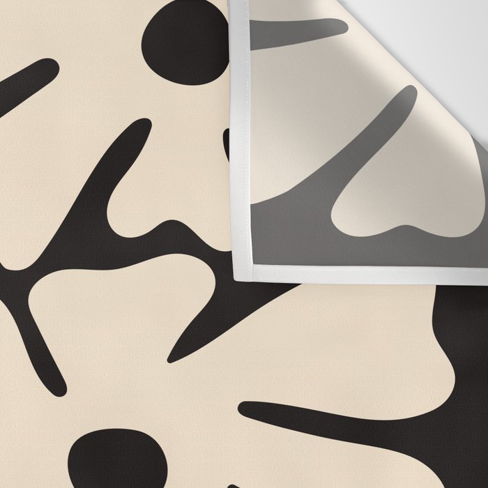 Mid-Century Flowers in Black & White Wall Tapestry Gallery Image 3
