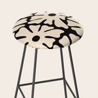 Mid-Century Flowers in Black & White Stool Gallery Image 2