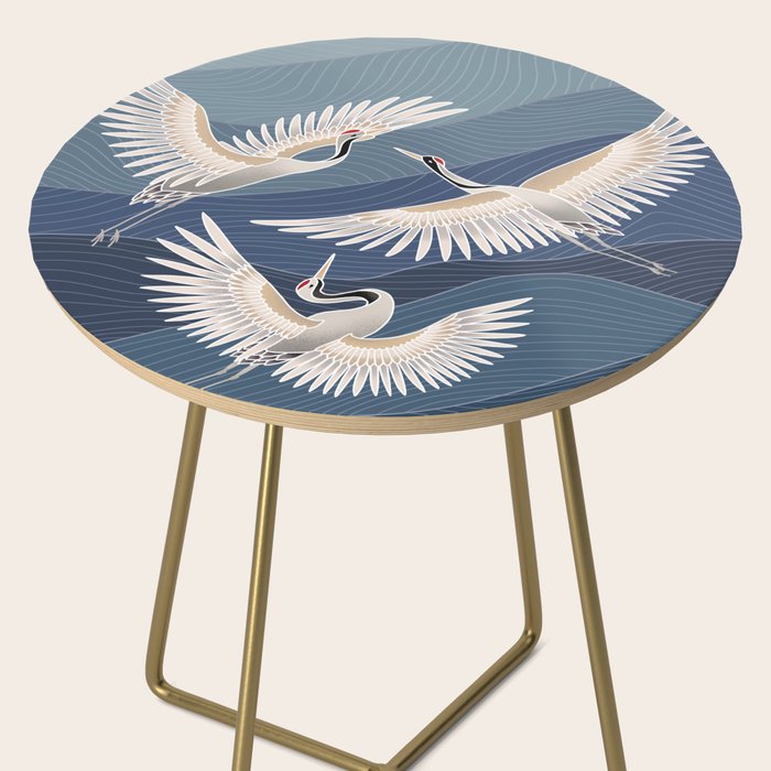 cranes, asian style art Side Table Gallery Image 2