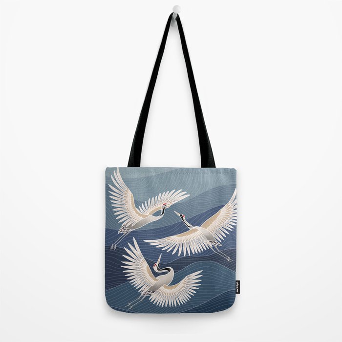 cranes, asian style art Tote Bag Gallery Image 2