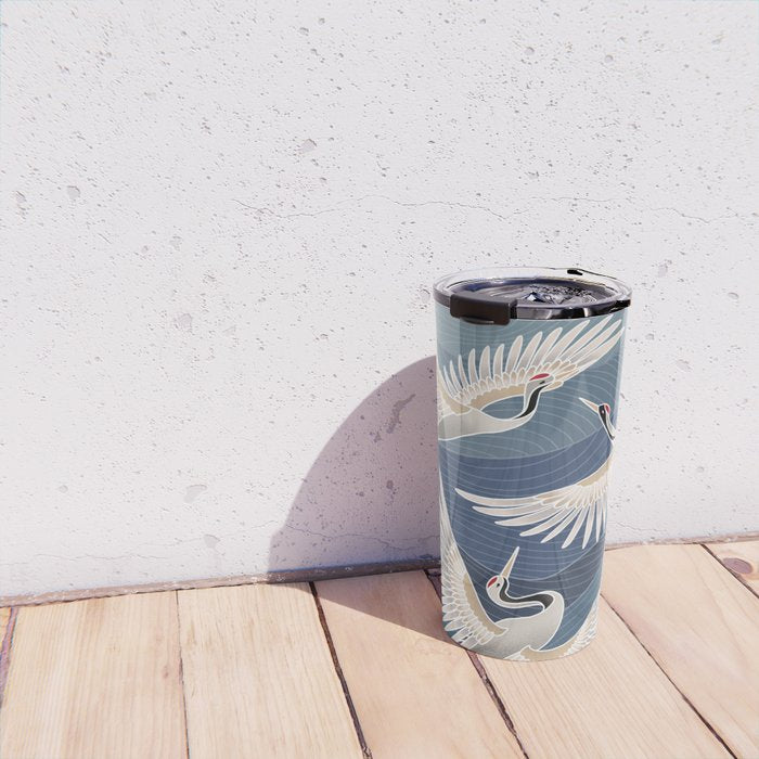 cranes, asian style art Travel Mug Gallery Image 4