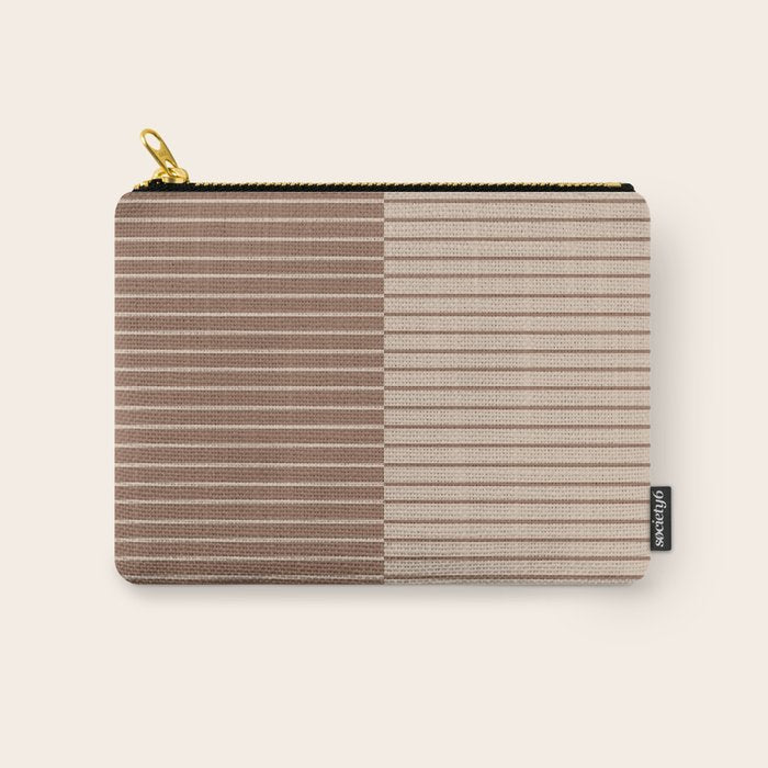 Color Block Lines XLII Coffee Creme Carry All Pouch Gallery Image 1