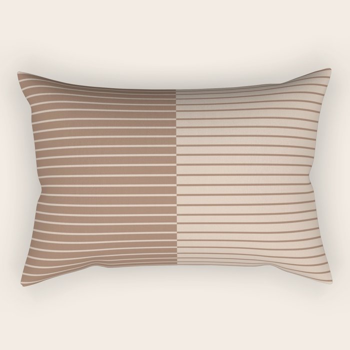 Color Block Lines XLII Coffee Creme Rectangular Pillow Gallery Image 2
