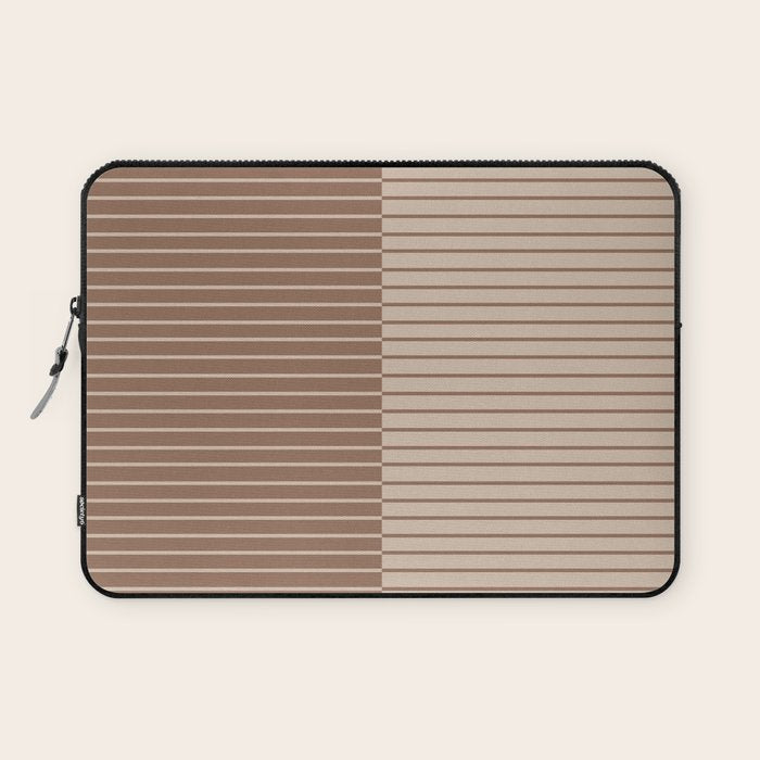 Color Block Lines XLII Coffee Creme Laptop Sleeve Gallery Image 1