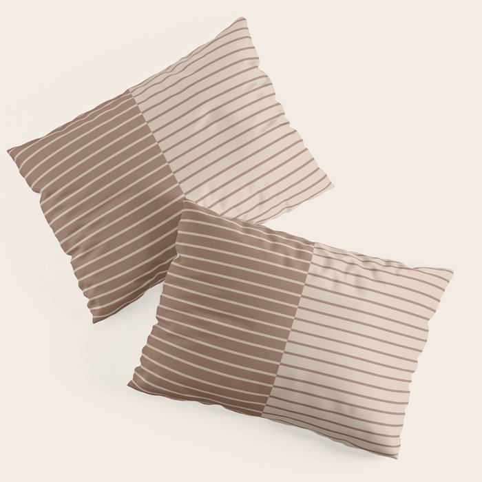 Color Block Lines XLII Coffee Creme Pillow Sham Gallery Image 3