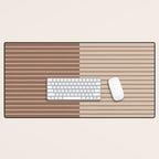 Color Block Lines XLII Coffee Creme Desk Mat Gallery Image 1