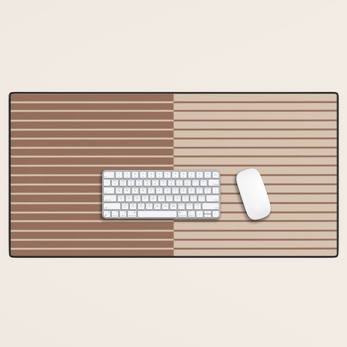 Color Block Lines XLII Coffee Creme Desk Mat Gallery Image 1