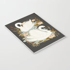 Swan Dance - Charcoal Black Background Notebook Gallery Image 3