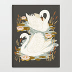 Swan Dance - Charcoal Black Background Notebook Gallery Image 4