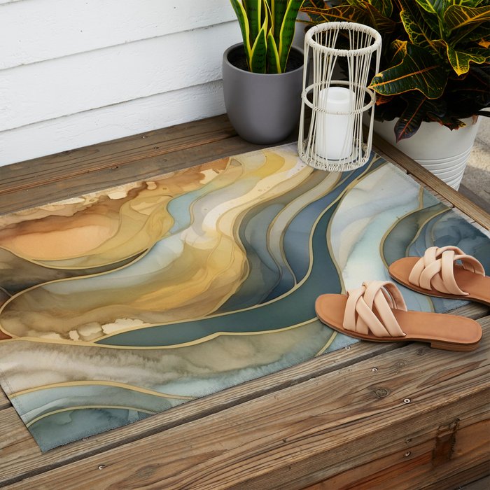 Ocean Nautical Serenade Outdoor Rug Gallery Image 2