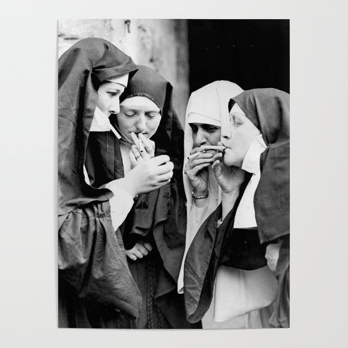 Smoking Nuns Vintage Photo -Smoking Nuns Poster Gallery Image 1